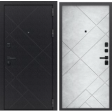 Дверь входная FlyDoors ПРИЗМА Букле черный - Бетон снежный